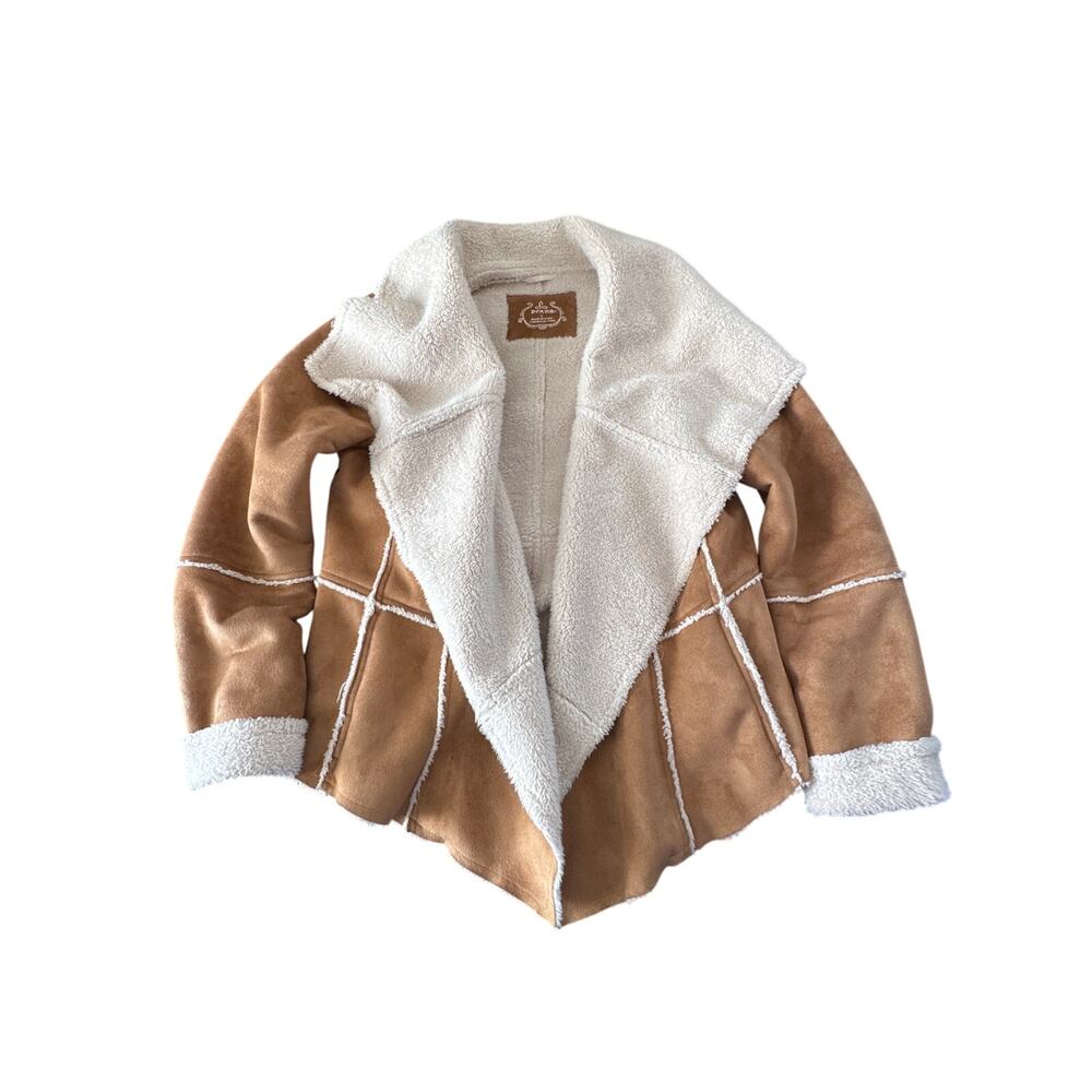 Prana Townie Jacket Faux Suede Sherpa Lined Large